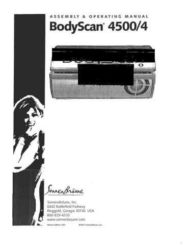 Sonnen Braune Body Scan 4500/4 Tanning Bed Manual