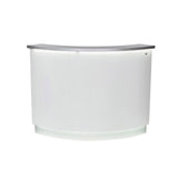 DIR LED Lighting Reception Desk Janus-Curved L-Shaped 4888 Salon Equipment Dream In Reality White Silver