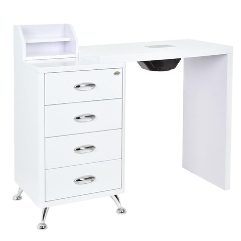 DIR Manicure Table Monoco with Dust Extractor-3405 Salon Equipment Dream In Reality White No Top Protector 