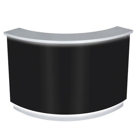 DIR LED Lighting Reception Desk Janus-Curved L-Shaped 4888 Salon Equipment Dream In Reality Black Silver 