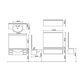 Salon Ambience MM/081 Horizon Barber Unit-Wenge w/Basin Salon Equipment Salon Ambience 