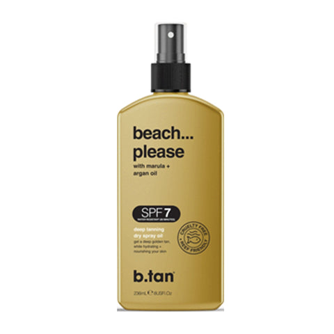 B.Tan Tan beach please SPF 7 Dry Tanning Oil 8 oz