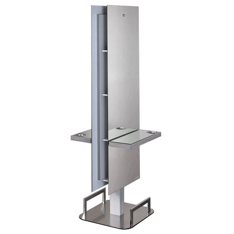 Salon Ambience MI/372 Lunar Island Dual Styling Station Salon Equipment Salon Ambience Aluminium & Mirror (07) + $255.00 