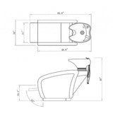 DIR Shampoo Backwash Unit Anode - Adjustable Leg rest 7837