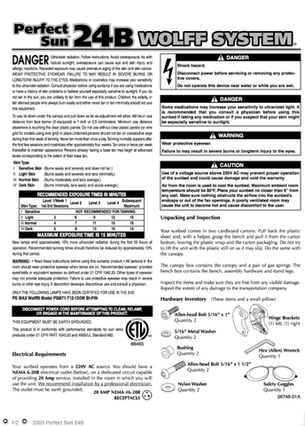 Wolff System Perfect Sun 24B Tanning Bed (2005)- Replacement Lamp Kit Lamps Radiance 