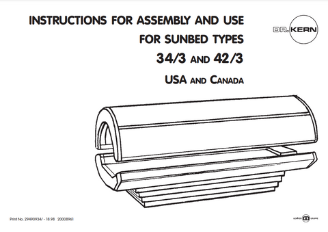 DR. KERN 42-3 Tanning Bed Manual