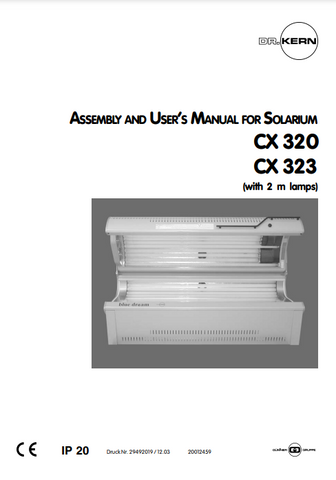 DR. KERN CX320 Tanning Bed Manual