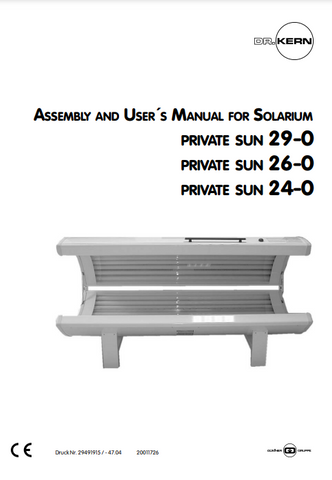 DR. KERN Solarium Private Sun 26-0 Tanning Bed Manual