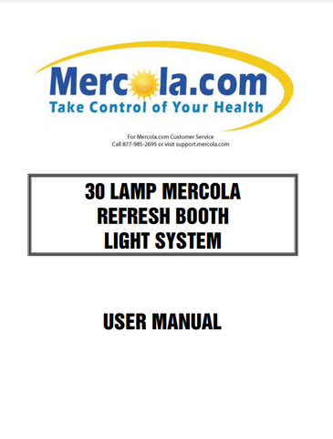 DR. MERCOLA Refresh 30 Lamp Booth Light System Tanning Bed Manual