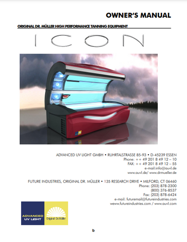 DR.MULLER Icon Tanning Bed Manual