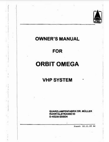 DR. MULLER Orbit Omega VHP Tanning Bed Manual