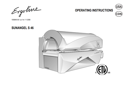 Ergoline Sun Angel S 46 20 Min Tanning Bed Manual