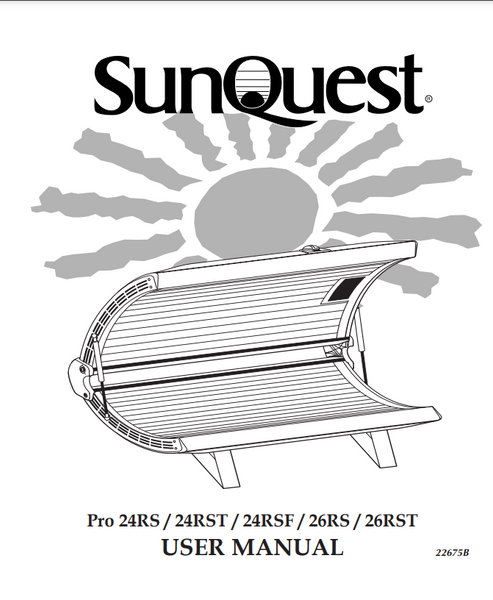 Sunquest 26RS Tanning Bed Manual – Pro Salon Store