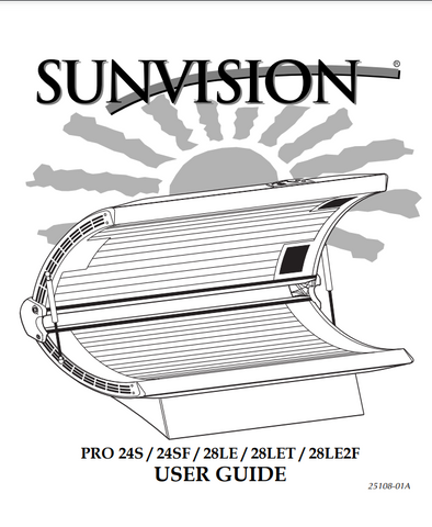 Sunvision Pro 28LE2F Tanning Bed Manual