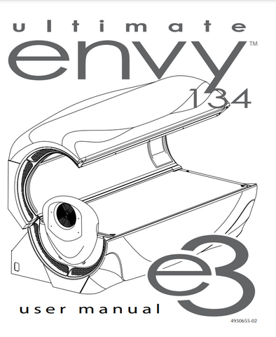 2012 E3 Envy 134 Tanning Bed Manual