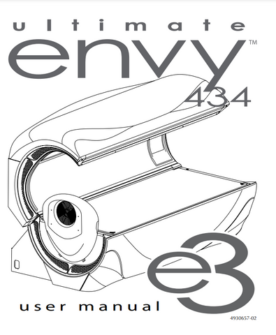 2012 E3 Envy 434 Tanning Bed Manual