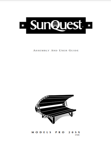Sunquest Pro 20 SX Tanning Bed Manual