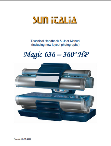 Sun Italia Magic 636 360 Degrees HP 10-12 Min Tanning Bed Manual
