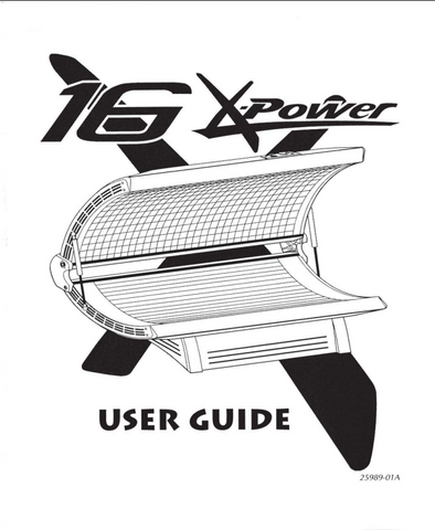 16 X-Power Tanning Bed Manual
