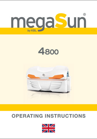KBL Megasun 4800 Tanning Bed Manual