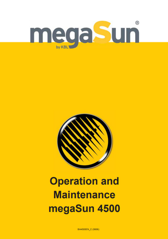 KBL Megasun 4500 Tanning Bed Manual