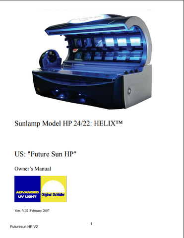 Dr. Muller Future Sun HP V2 Tanning Bed Manual