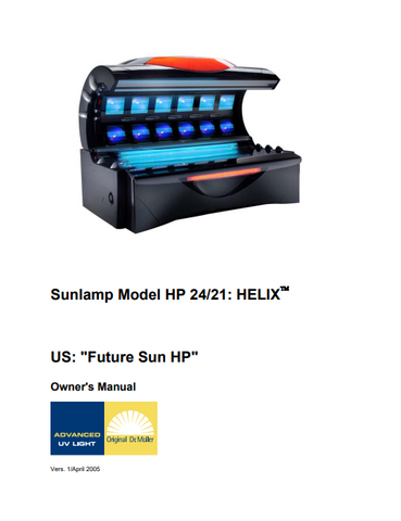 Dr. Muller Future Sun HP Tanning Bed Manual
