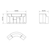 DIR LED Lighting Reception Desk Janus-Curved L-Shaped 4888