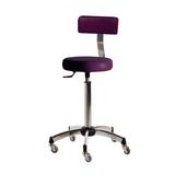 Salon Ambience CS/475 Gilera+ Stool w/Backrest-Chrome Base-Pro Wheels