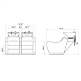 DIR Shampoo Backwash Unit Majestic with Double Seats-7899