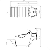 DIR Shampoo Backwash Unit Victoria - Electrical leg rest 7062 Salon Equipment Dream In Reality 